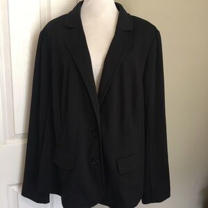 Lane Bryant Black Blazer with Notched Lapels and Relaxed Fit Sz 26